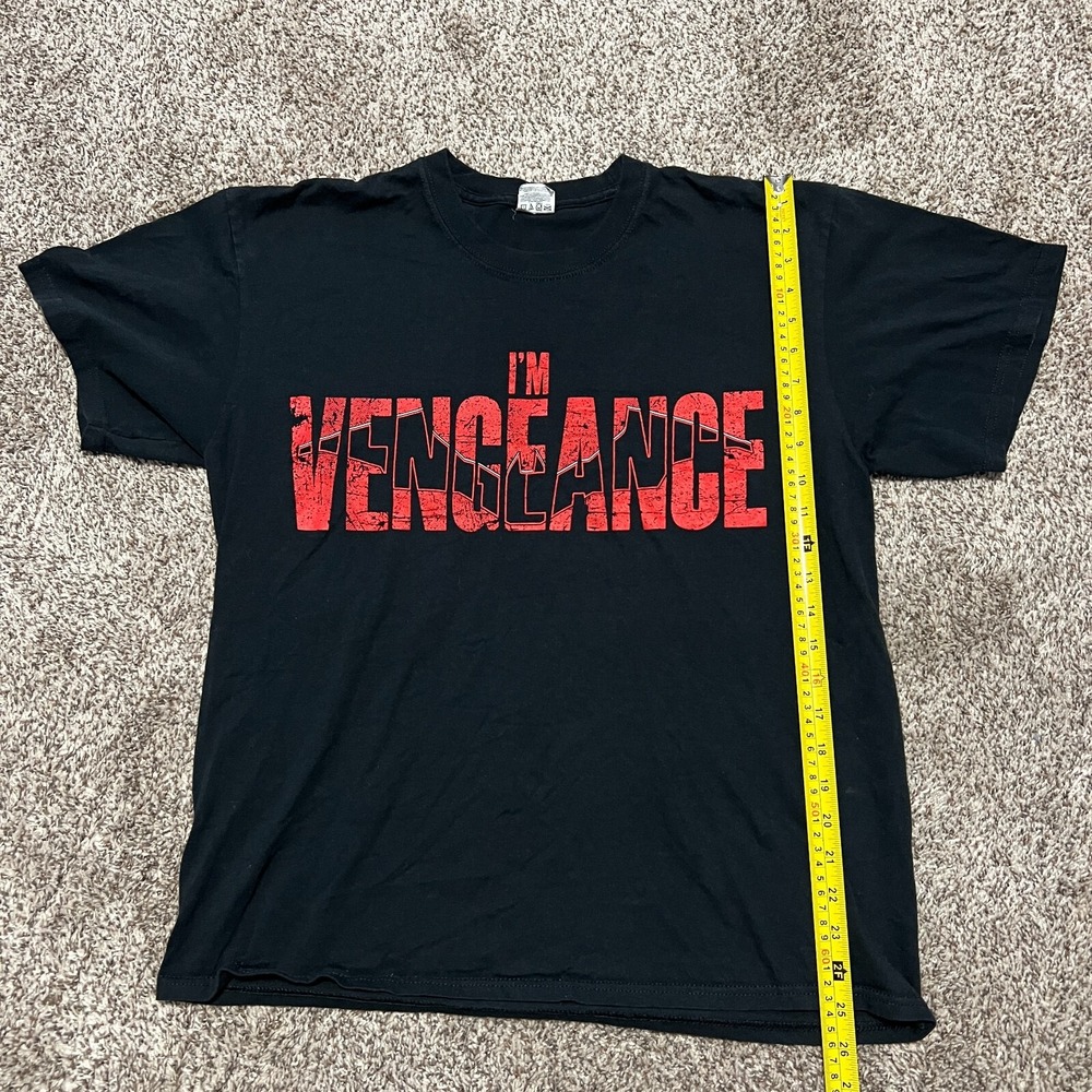 I'm Vengeance Batman Robert Pattinson T Shirt Black Large Cotton Movie Comic